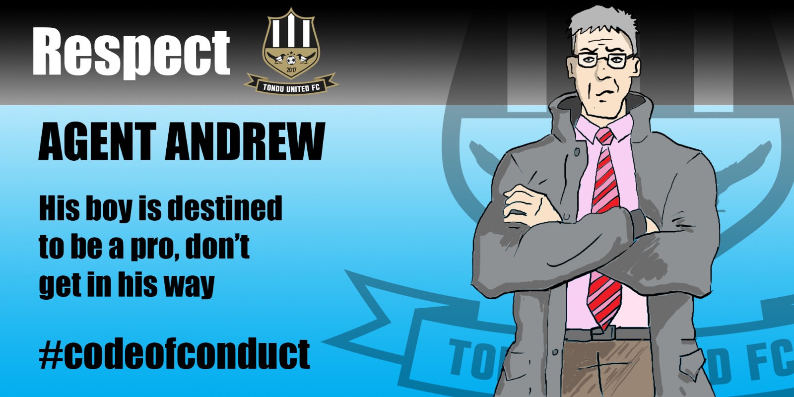 Cartoon graphic of 'Agent Andrew'