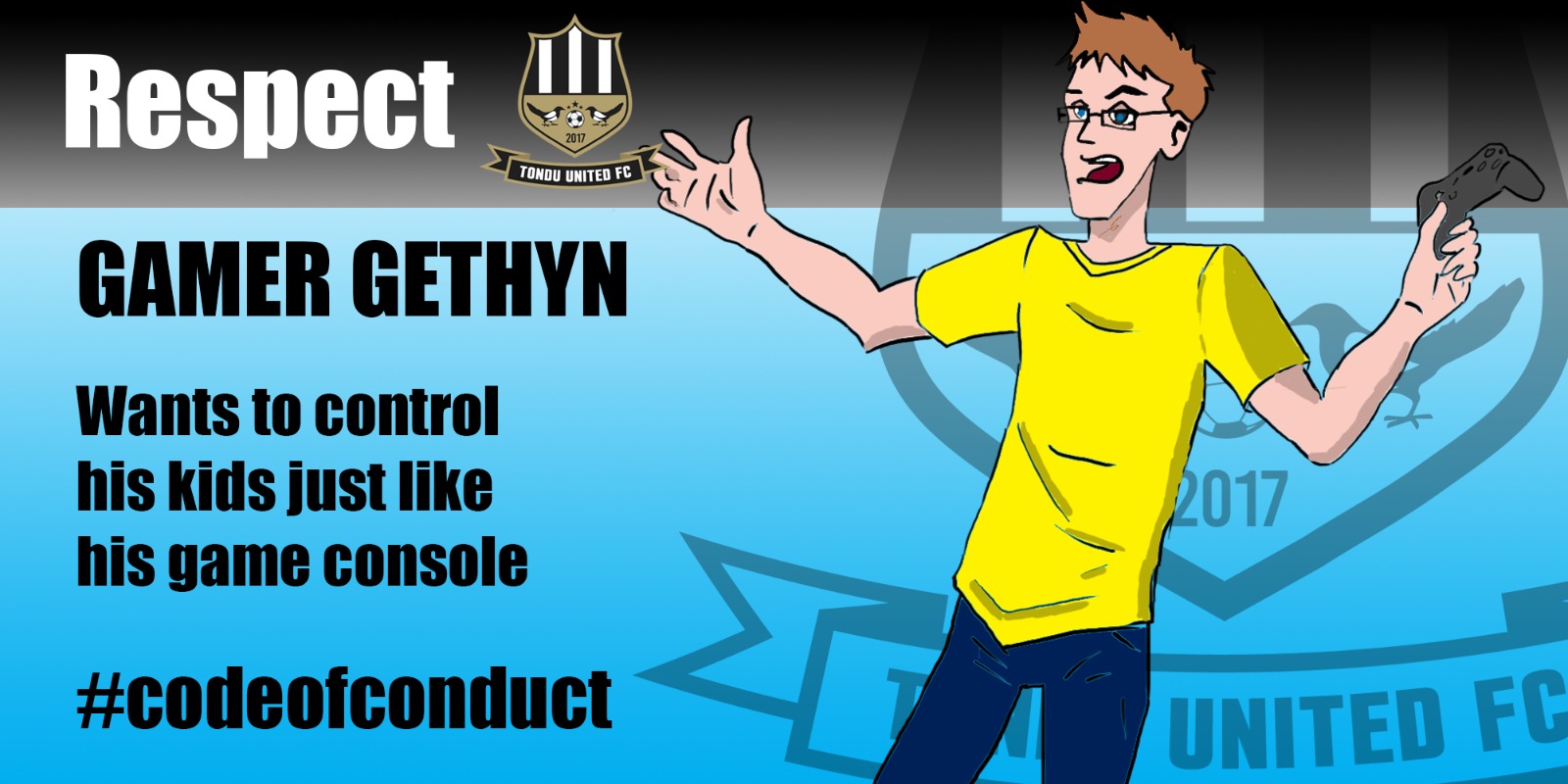 Cartoon graphic of 'Gamer Gethyn'