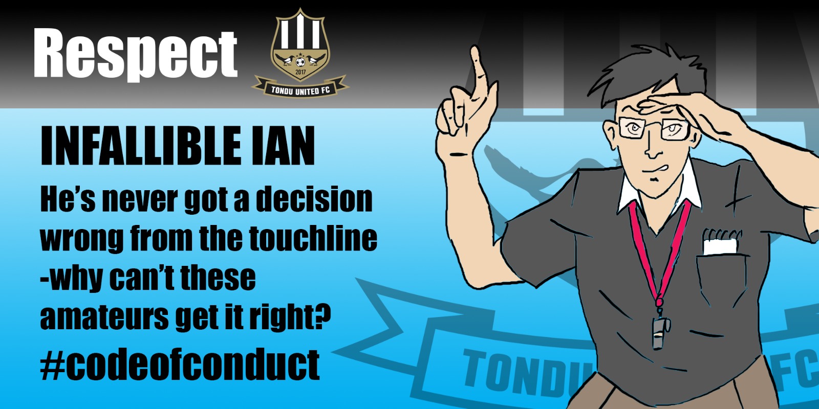 Cartoon graphic of 'Infallible Ian'