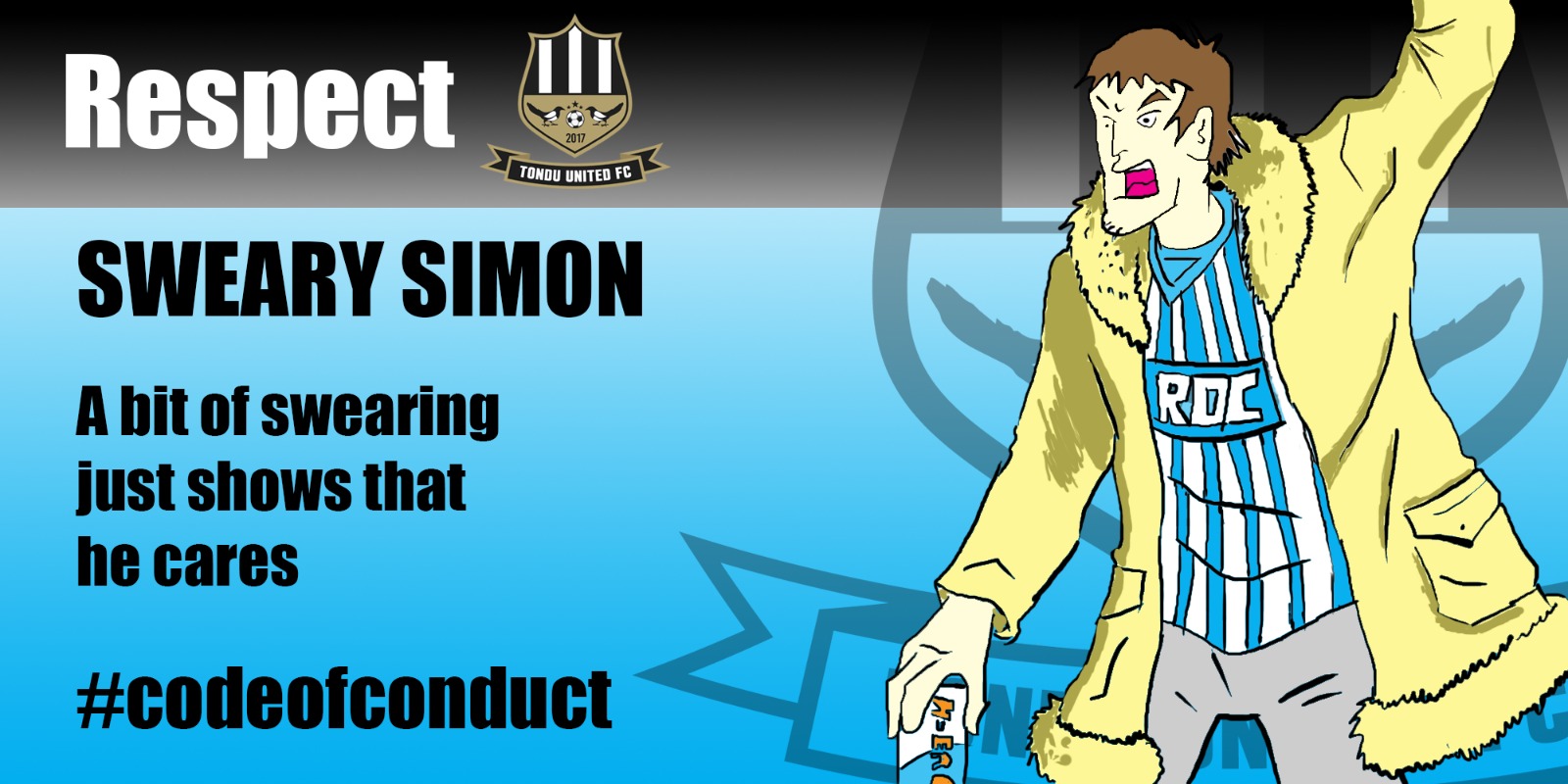 Cartoon graphic of 'Sweary Simon'