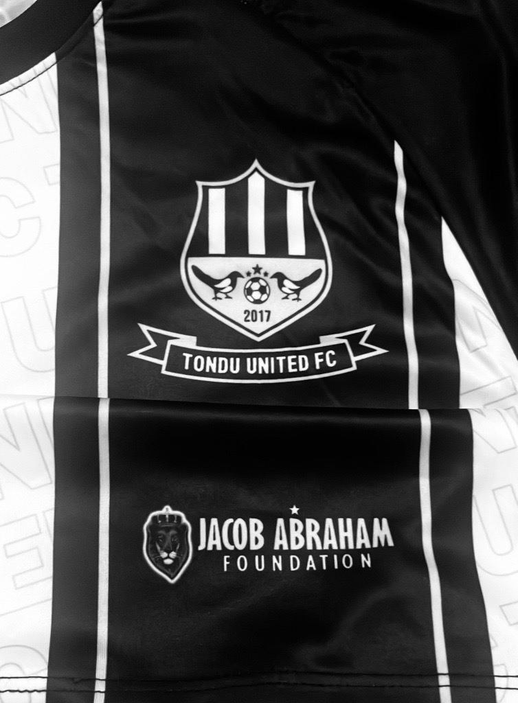 Tondu United FC Shirt with Jacob Abraham Foundation Logo