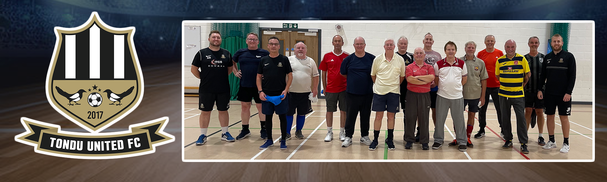 Tondu United FC group photo of the Walking Football team
